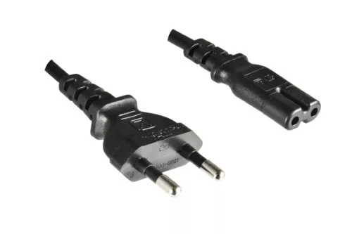 Power cable KOREA 2pin to C7, 0.75mm², 1.8m KOR 2pin/IEC 60320-C7, KTL, black